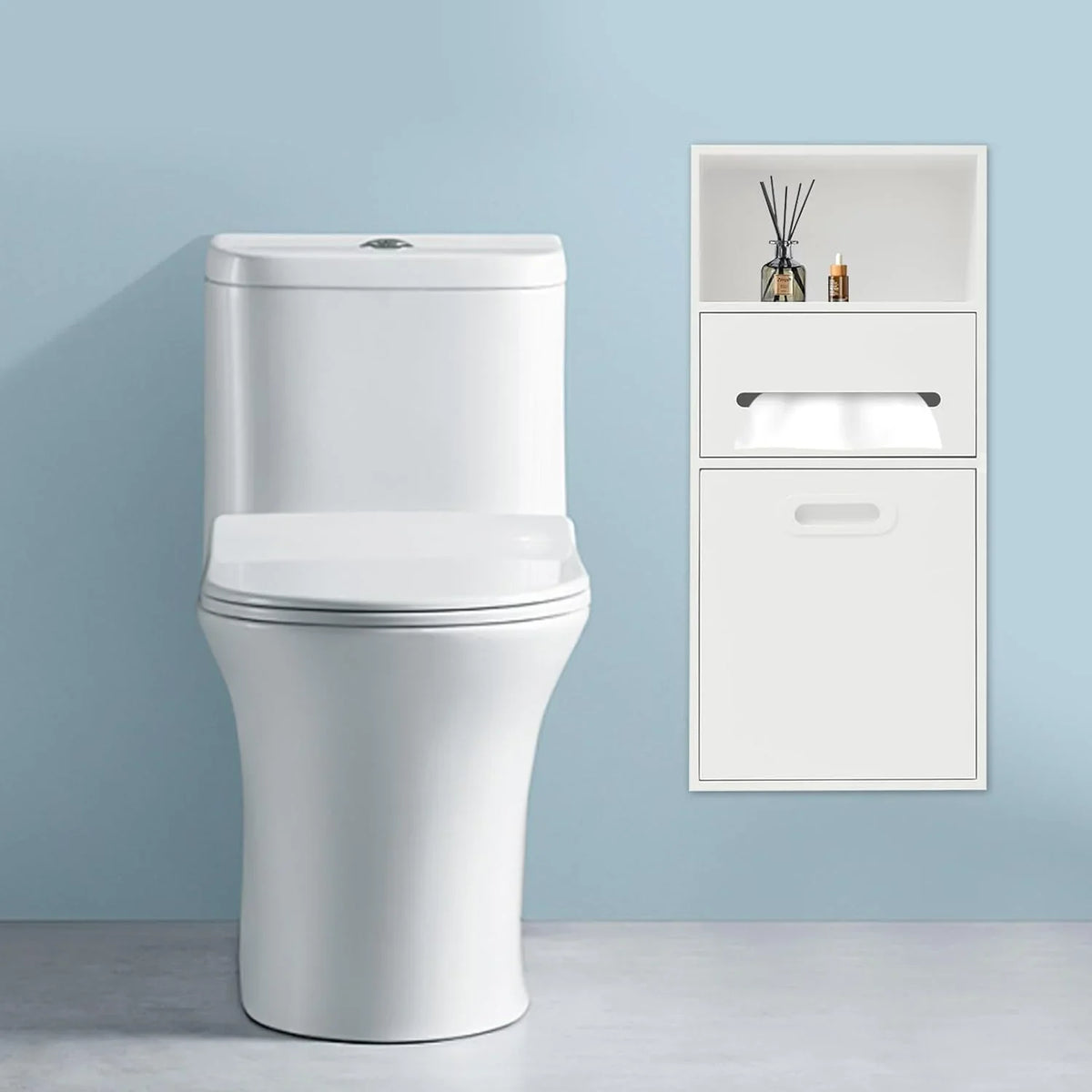 Stainless steel shower alcove trash can - Suitable for use in bathrooms, living rooms, and kitchens as a built-in recessed storage cabinet - 26 x 5.5 x 11.8 inches