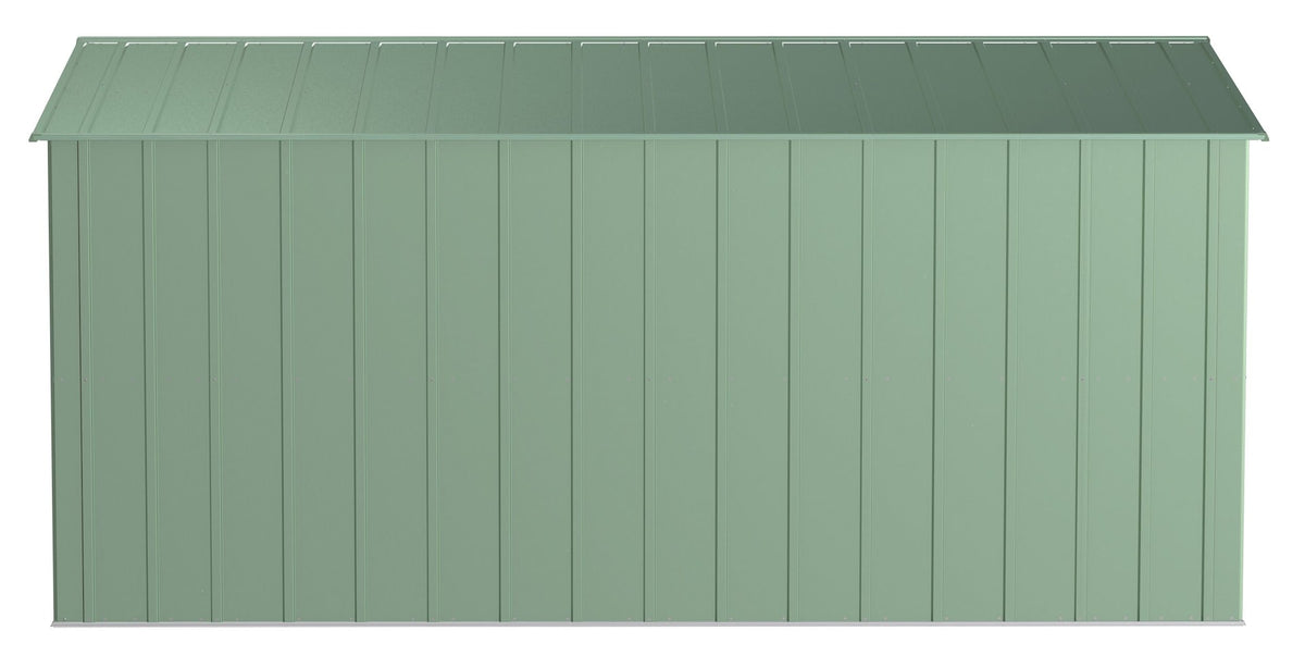 Classic Galvanized Steel Storage Shed, Sage Green, 10-ft x 14-ft