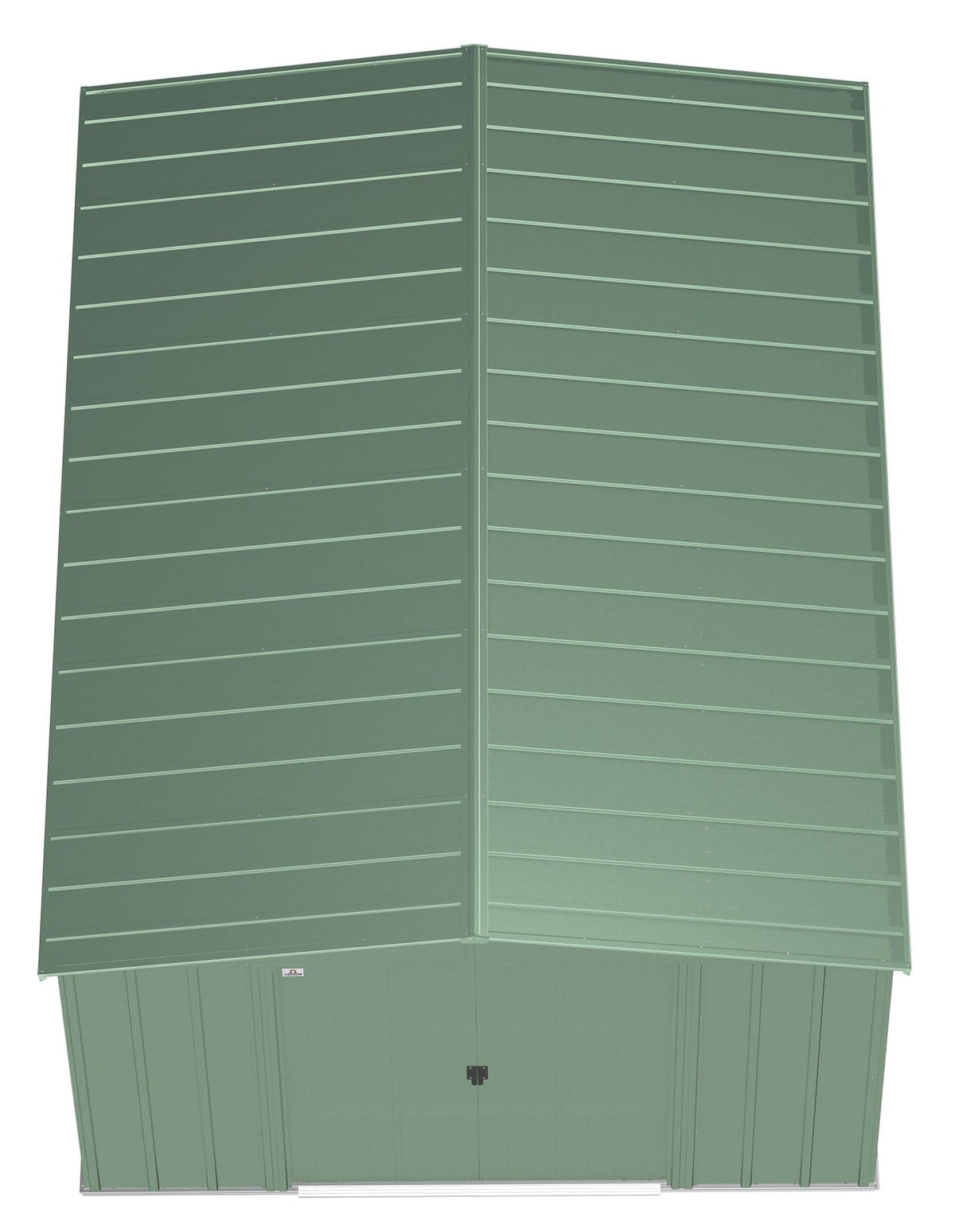 Classic Galvanized Steel Storage Shed, Sage Green, 10-ft x 14-ft
