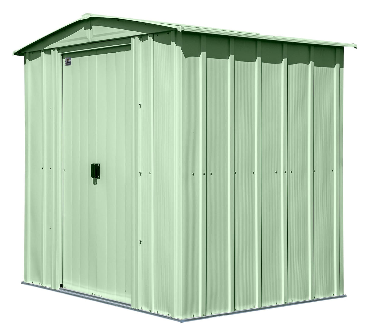 Classic Galvanized Steel Storage Shed, Sage Green, 6-ft x 5-ft