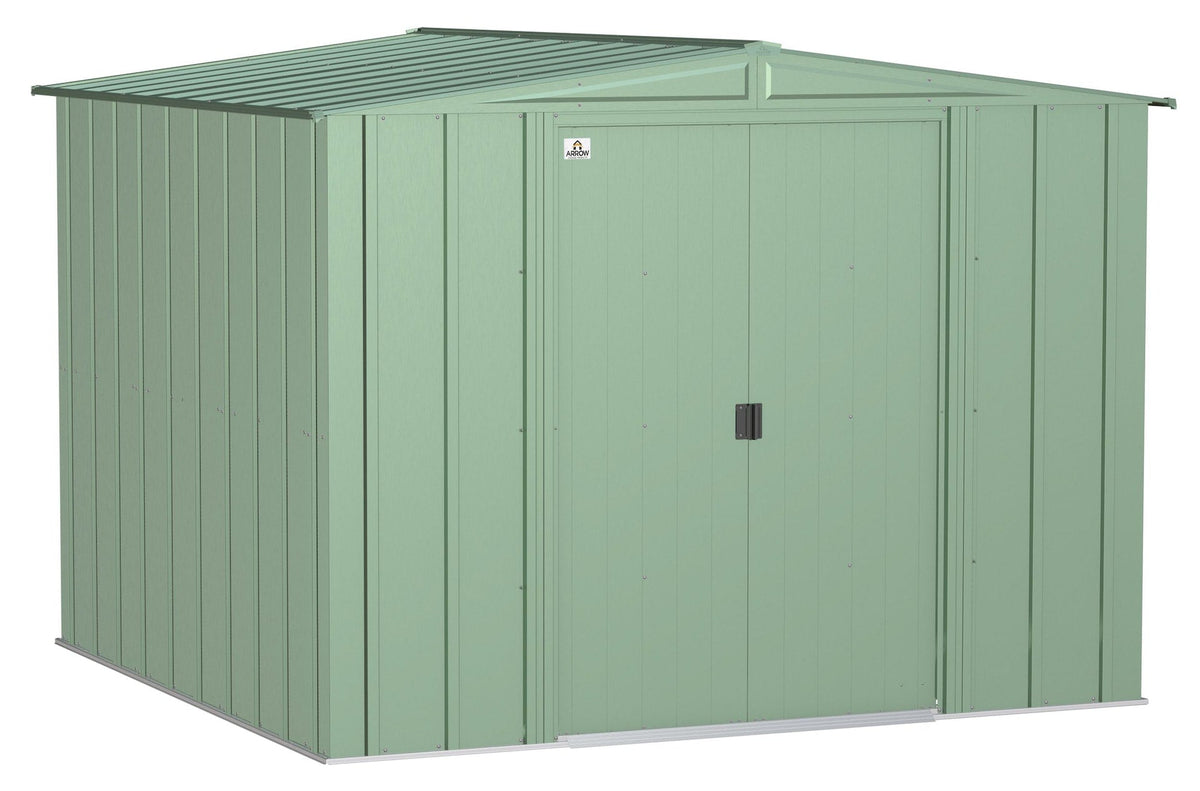 Classic Galvanized Steel Storage Shed, Sage Green, 8-ft x 8-ft