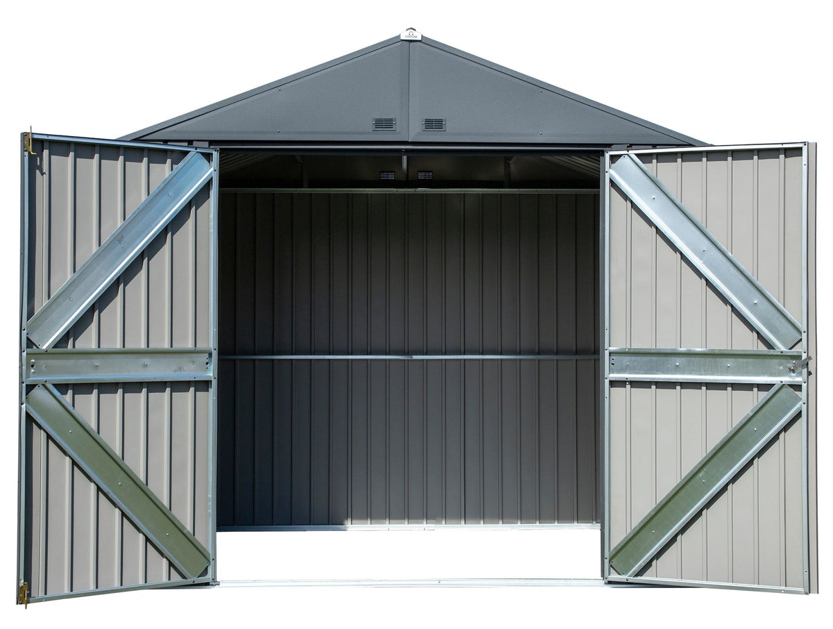 Elite Steel Storage Shed, Anthracite, 8-ft x 6-ft