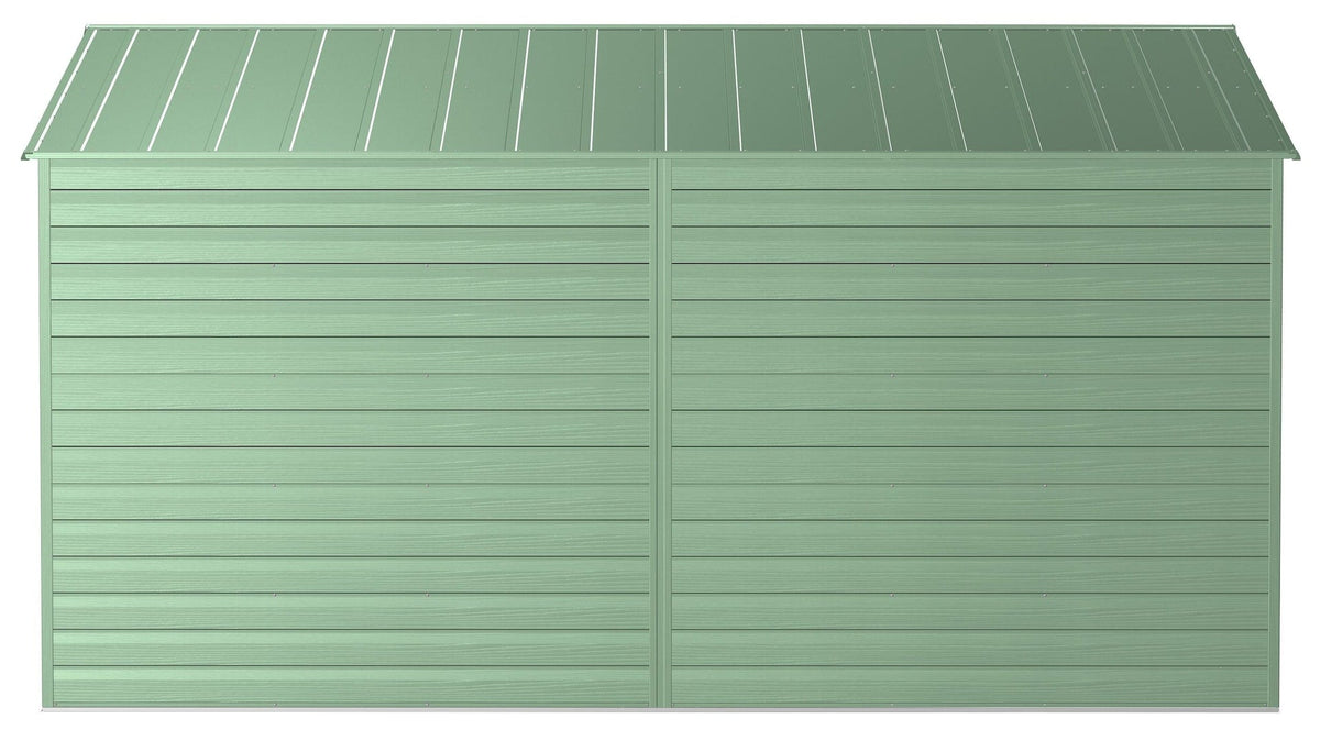 Select Galvanized Steel Storage Shed, Sage Green, 10-ft x 14-ft