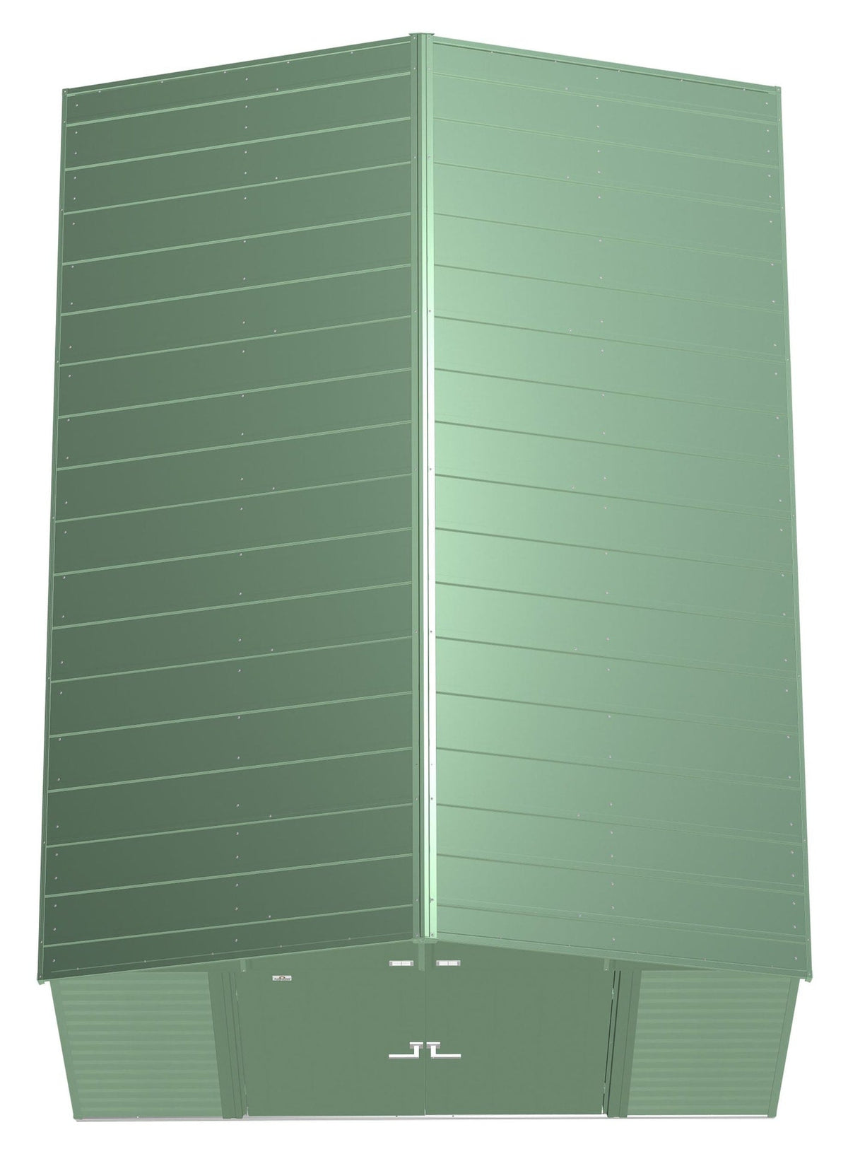 Select Galvanized Steel Storage Shed, Sage Green, 10-ft x 14-ft