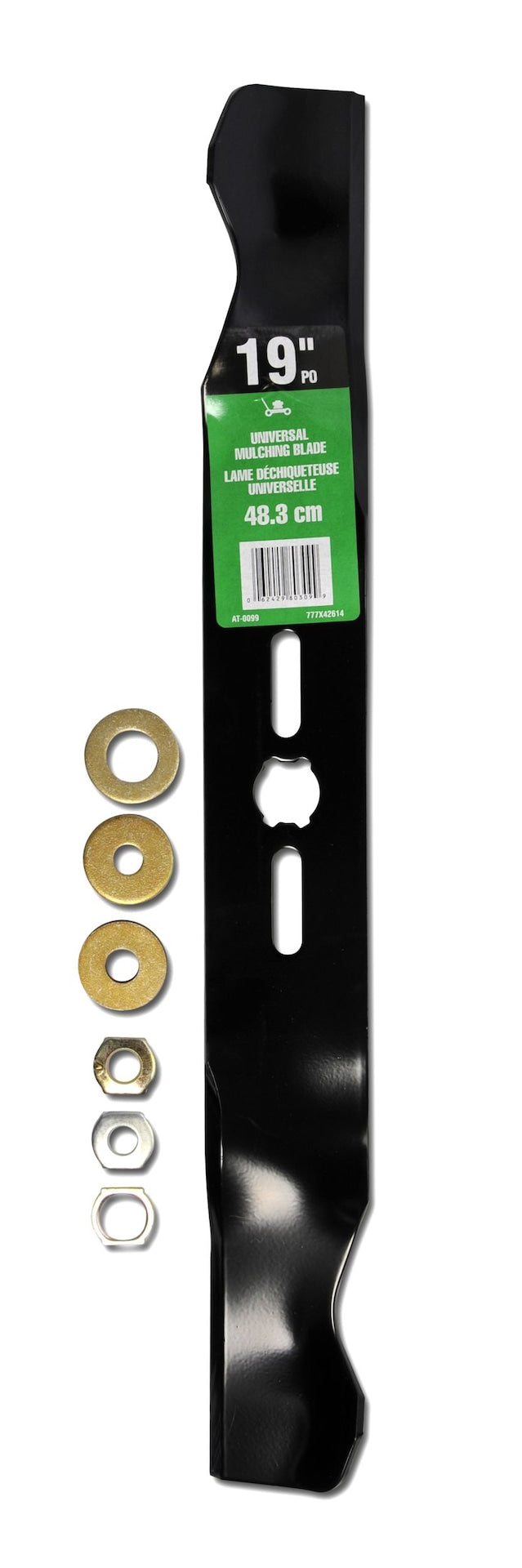 Universal Lawn Mower Replacement Mulching Blade, 19-in, Black