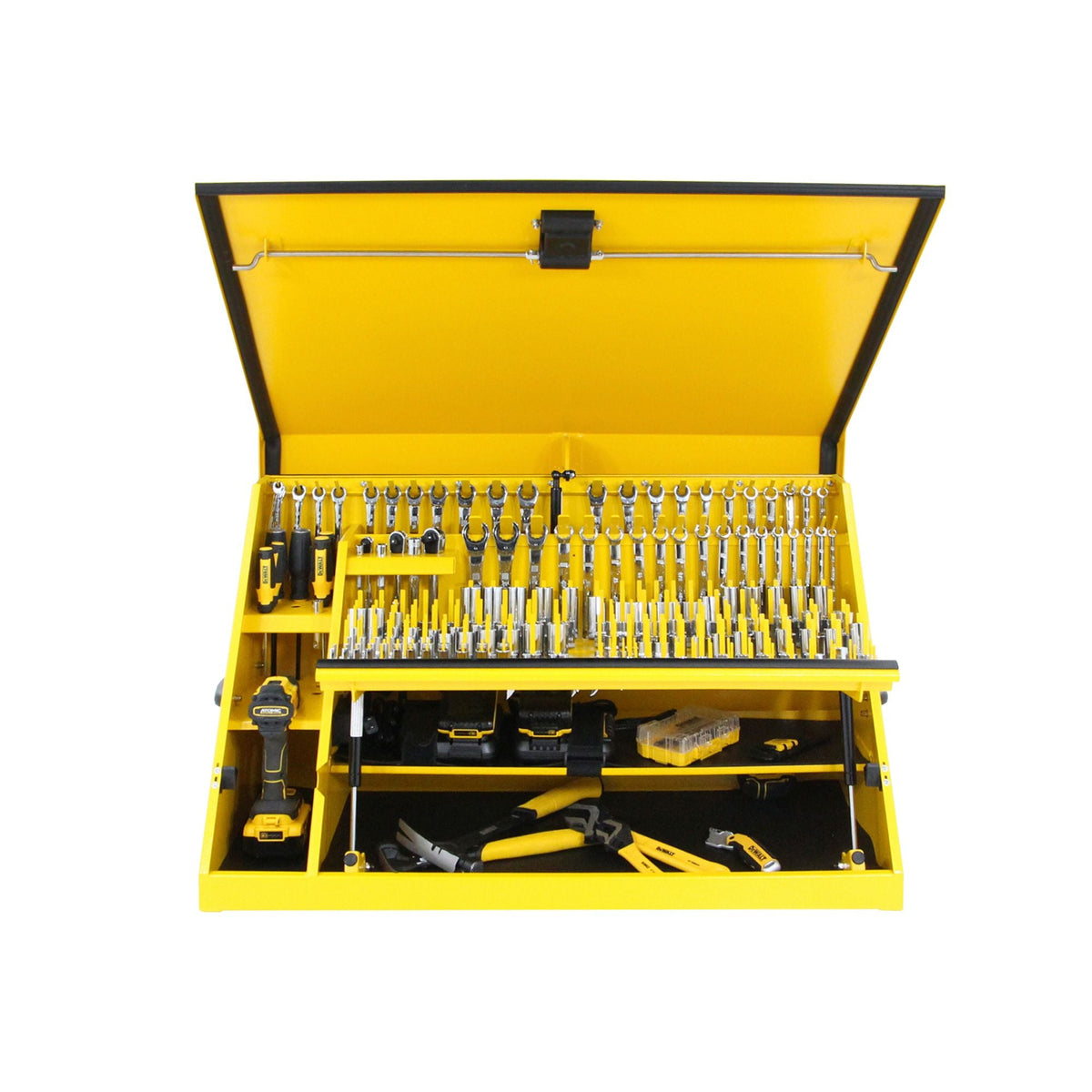 Triangle Portable Multi-Tier Steel Tool Box with Power Outlet, 36-in