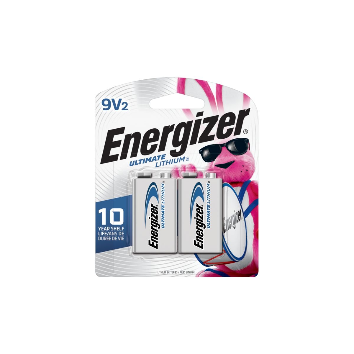 2-pk 9V / 9 Volt Lithium Batteries, EZ Turn Lock, PowerSeal