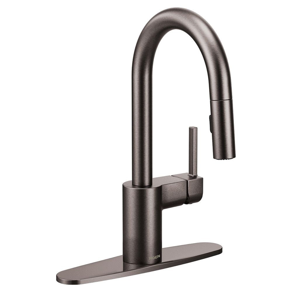 Align Single Handle High Arc Pull Down Spot-Resist Sprayer Kitchen Faucet with Power Clean, Black Stainless Steel