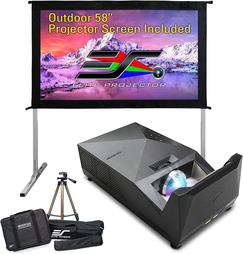 Projector ultra-short focal length portable outdoor family courtyard movie night projector, waterproof projector, 1080p resolution, 1500 lumens, supports Wireless and built-in battery, compatible with iOS TV platform H3644
