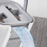 A handless flat mop set, suitable for household cleaning, with a mop bucket that can be used for both dry and wet cleaning.