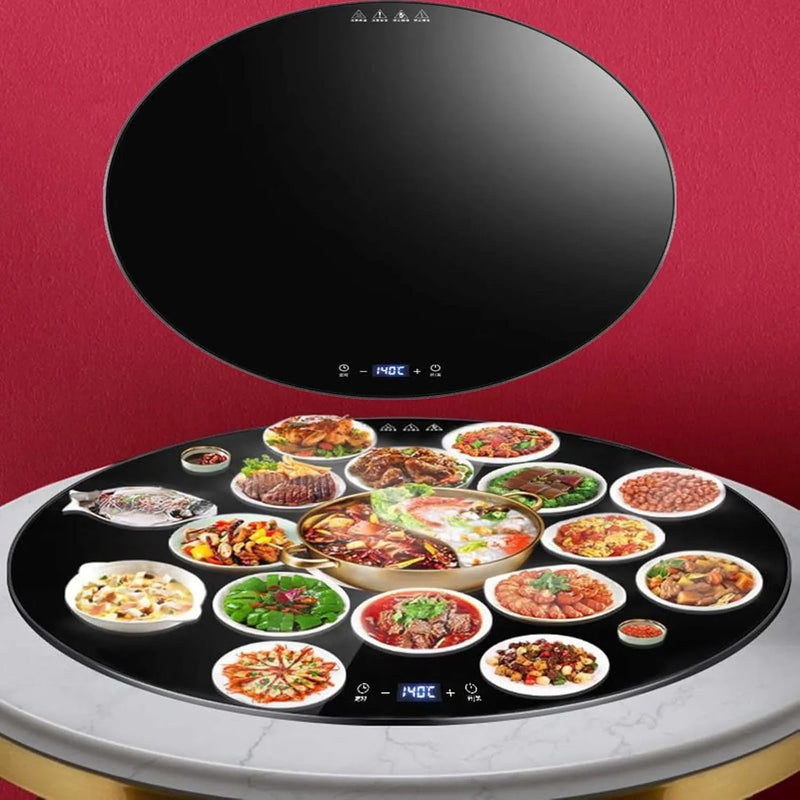 23/31/34in Insulation Glass Lazy Susan for Dining Table - Turntable Centerpiece, Silent/Smooth/Not Easy to Dump (Size: 88cm/34in) U9388