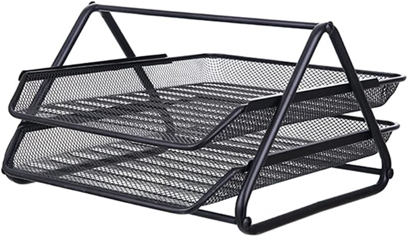 Metal Mesh 2 Tier Document Letter Tray Desk Organizer File Holder Magazine Notebook Organizer Office Supplies L1838