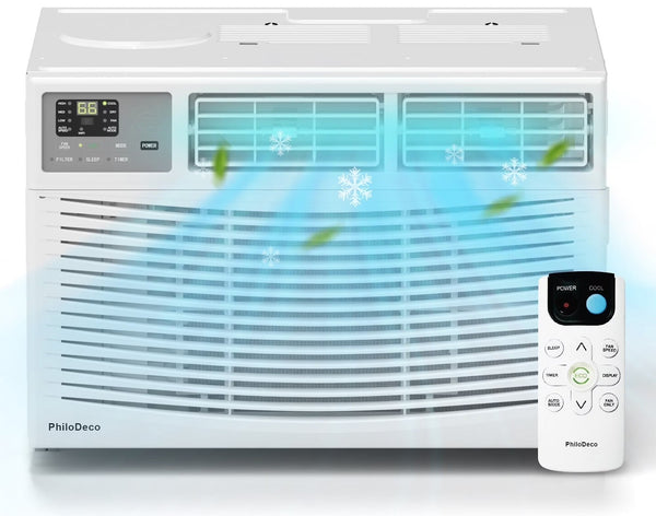 PhiloDeco 12000 BTU Window Air Conditioner 550 Sq Ft. Intelligent Ac Units, LED Display Screen, Operates Quietly, Energy-Saving. Timer ? Sleep and... M4725