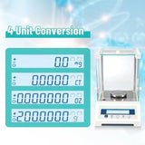 Lab Scale, Digital Analytical Balance 220g/ 0.1mg, High Precision Scientific Precision Scale Accuracy 0.0001g, Balance Scale for Coin/Jewelry/Powder with Weights and RS232 Interface