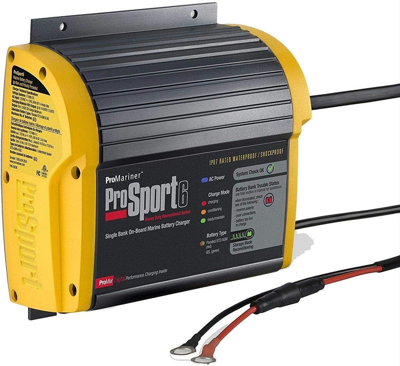 20 amperes, 12/24 volts, 2 battery packs, waterproof, waterproof battery charger for use on water. H8496