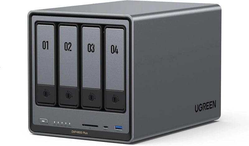 Four-slot desktop network storage device, equipped with Intel Pentium Gold 8505 octa-core processor, 8GB DDR5 memory, 128G solid-state drive, 1 10GbE network port, 1 2.5GbE network port, 2 M.2 NVMe slots, 4K HDMI interface, network storage device (wi K949