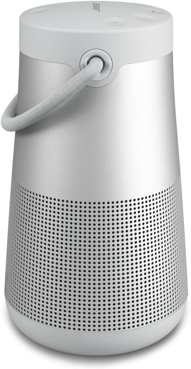 Wireless speaker, portable speaker with microphone, wireless and waterproof, 360-degree omnidirectional sound output, long-lasting battery and handle, silver appearance K6789
