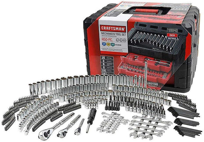 450-Piece Mechanics Tool Set, Ratchet Socket Hand Wrench Toolset N5326