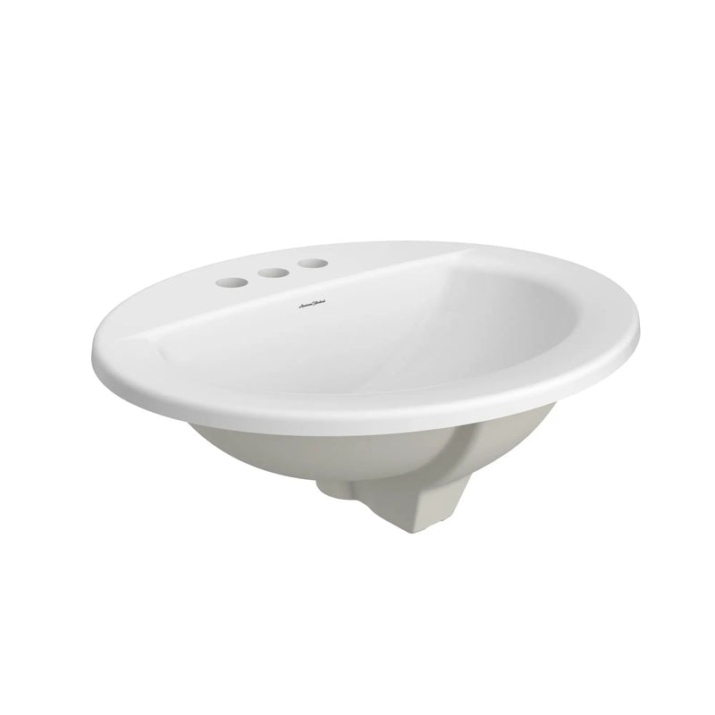 Colony Oval 4-in Center Drop-In Bathroom Sink/Basin, White 20.5x17.5-in Q8763