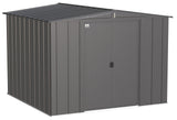 Classic Galvanized Steel Storage Shed, Charcoal, 8-ft x 8-ft
