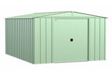 Classic Galvanized Steel Storage Shed, Sage Green, 10-ft x 14-ft