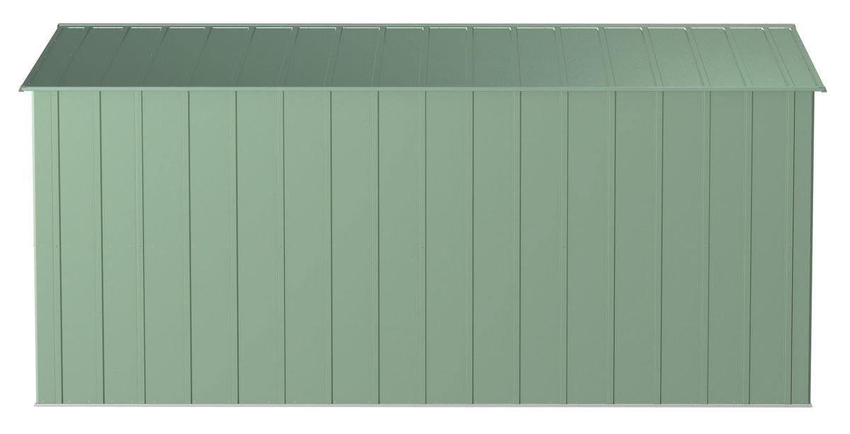 Classic Galvanized Steel Storage Shed, Sage Green, 10-ft x 14-ft