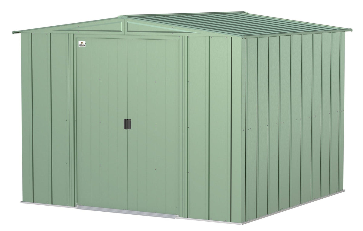 Classic Galvanized Steel Storage Shed, Sage Green, 8-ft x 8-ft