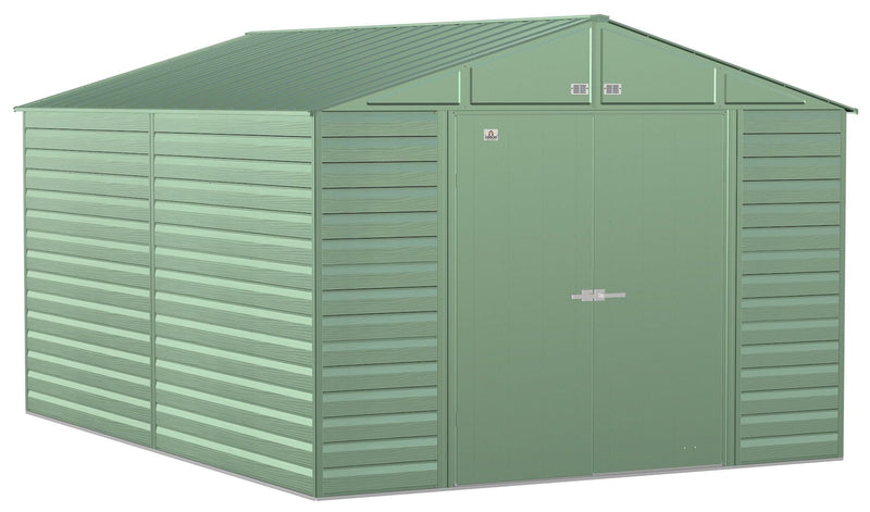 Select Galvanized Steel Storage Shed, Sage Green, 10-ft x 14-ft P1007