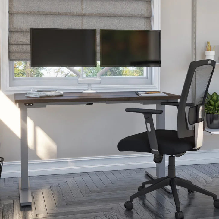 Bestar Upstand 61 cm x 122 cm (24 in. x 48 in.) Height Adjustable Desk with Dual Monitor Arm G6559