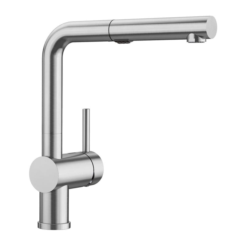 Linus Low Arc Pull-Out Dual-Spray Kitchen Faucet, PVD Steel V8048