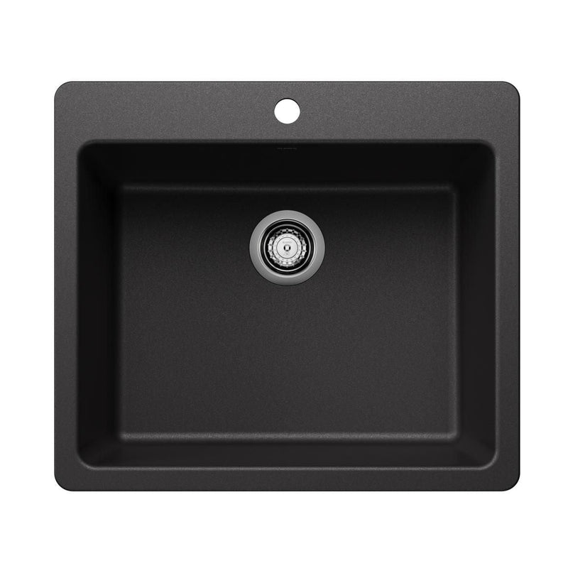 Liven 25-in Single Bowl Dual Mount Kitchen Sink, Anthracite G5257