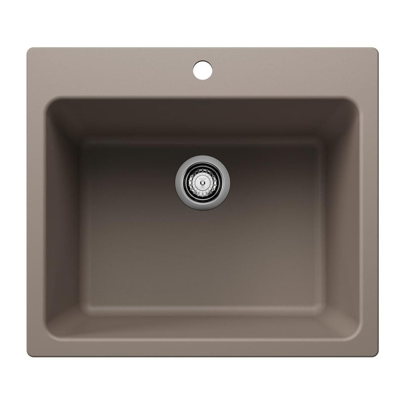 Liven 25-in Single Bowl Dual Mount Laundry Sink, Truffle M9978