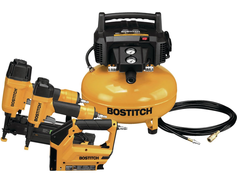 Oil-Free Portable 3-Gun & Pancake Air Compressor Combo Kit, 150-PSI P3186