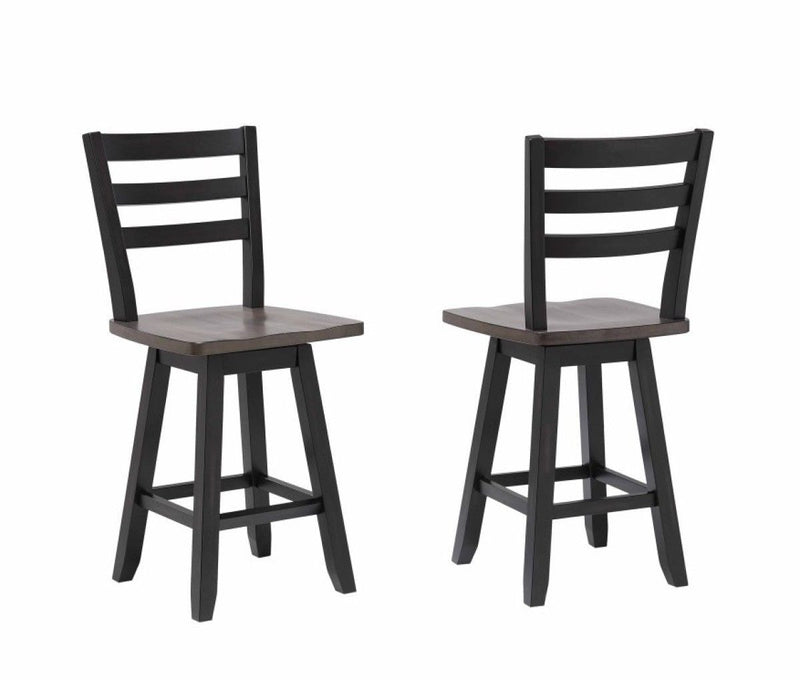 Aaron Oak/Dark Grey Swivel Counter/Bar Stool with Back Rest, 2-pc G5129