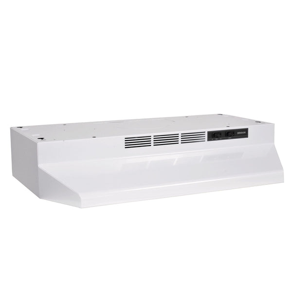 BU2 Series 230CFM Under Cabinet Kitchen Exhaust Fan Range Hood, White, 24-in X9574