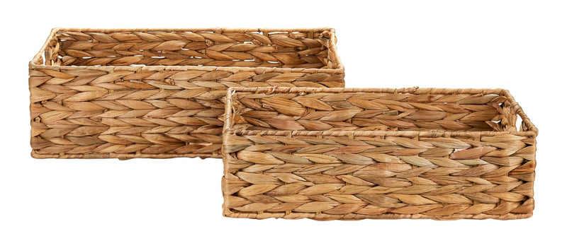Ari Rectangle Woven Water Hyacinth Storage Basket, 2-pc D5897