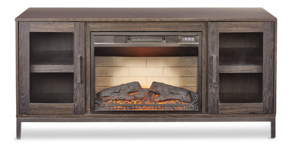 Canmore Media Console Electric Fireplace TV Stand with Fireplace, 54-in, 1400W, Brown Y5774