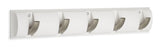 Clement Steel 5-Hook Flip Down Rail, White, 20-in