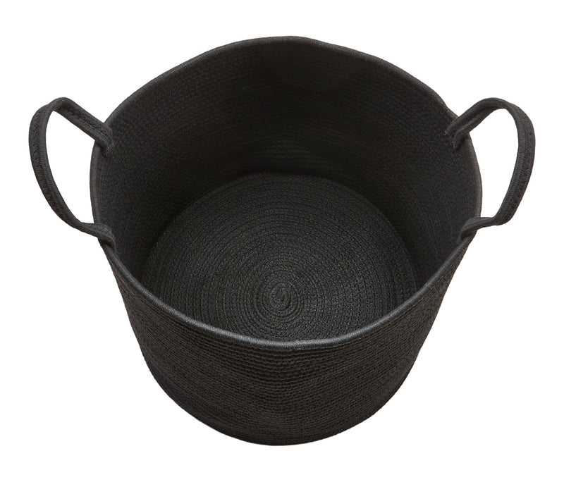 Finn Woven Cotton Rope Storage Basket, Black I2018
