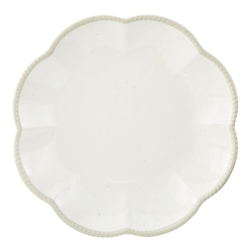 Scalloped Dinner Plate, BPA-free, Plastic, Ivory Colour F3479