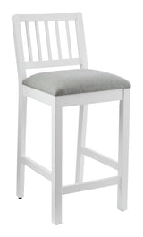 Theo Wooden Counter Stool with Footrest, White
