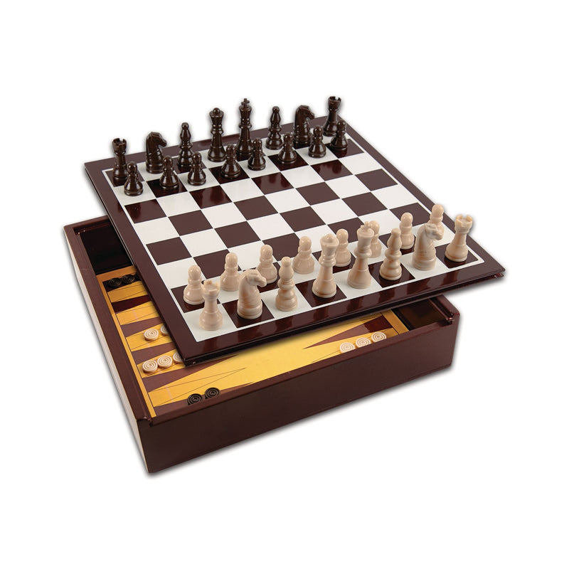 Classic 10-in-1 Wooden Game Set with Durable Storage Box I8879