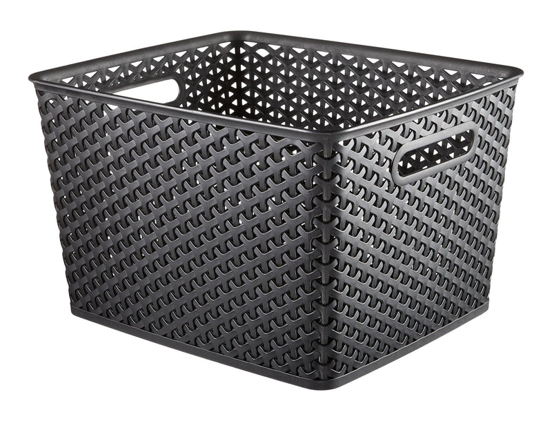 My Style Woven Storage Basket, Large, Black J4767