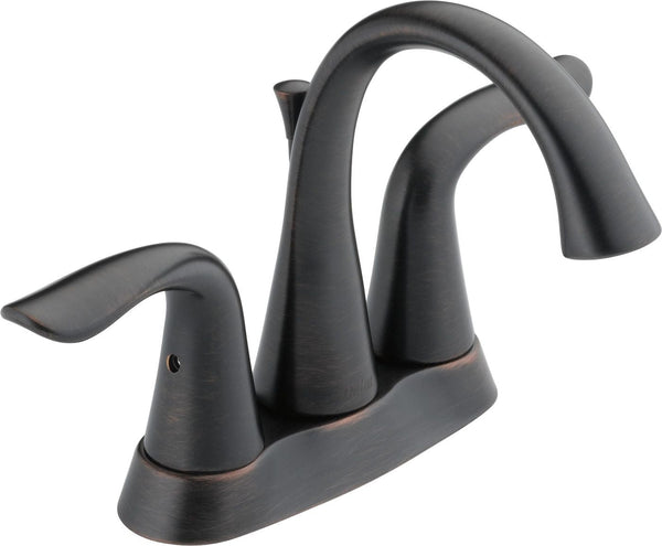 Faucet Lahara Double Handle Rigid Spout 4-in Centerset Bathroom Sink Faucet, WaterSense Certified, Venetian Bronze J3836