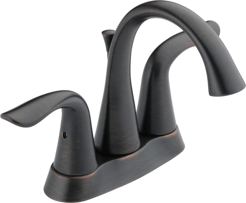 Faucet Lahara Double Handle Rigid Spout 4-in Centerset Bathroom Sink Faucet, WaterSense Certified, Venetian Bronze J3836