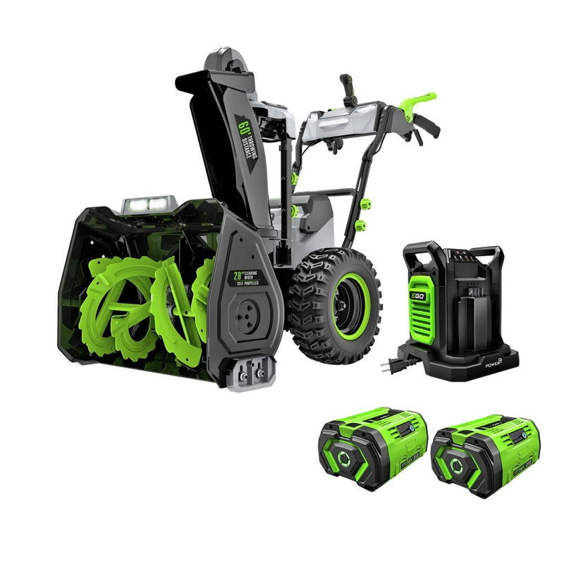 56V Brushless Cordless 28-in Self-Propelled 2-Stage Peak Power Snowblower with (2)12.0Ah Batteries and Dual Port Charger Q3369
