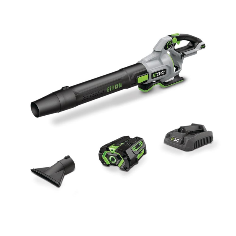 56V Brushless Cordless 670 CFM Leaf Blower, Includes (1) 4.0Ah Battery and (1) 320W Charger, LB6703 I5239