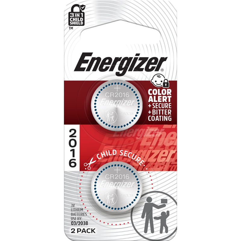 CR2016 3V / 3 Volt Lithium Coin Cell Batteries for Watches & Electronics, 2-pk B4171