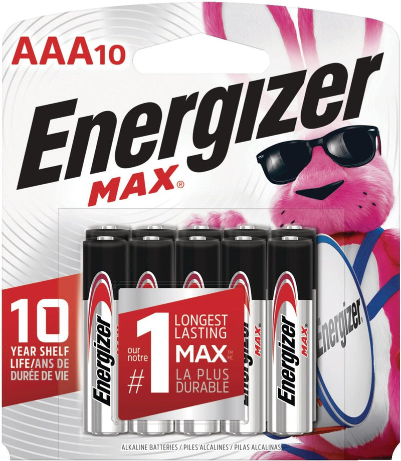 Max 10-pk AAA Alkaline Batteries, Long Lasting, All Purpose X2844