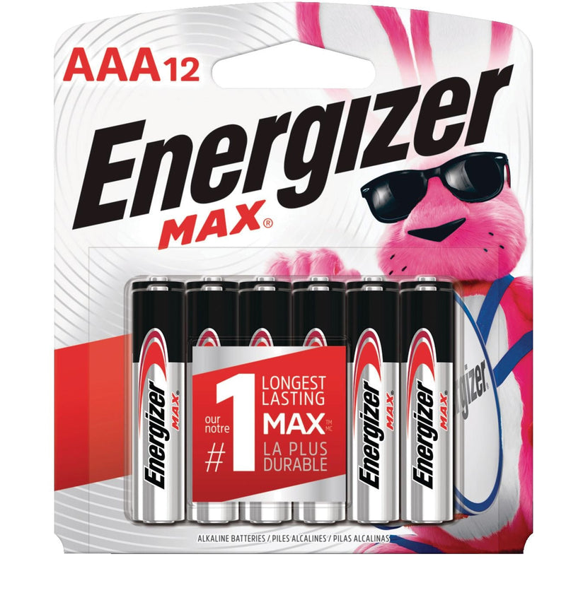 Max 12-pk AAA Alkaline Batteries, Long Lasting, All Purpose P3193